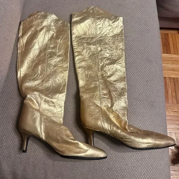 Free People Gold Sloane Boots - Picture 2 of 7